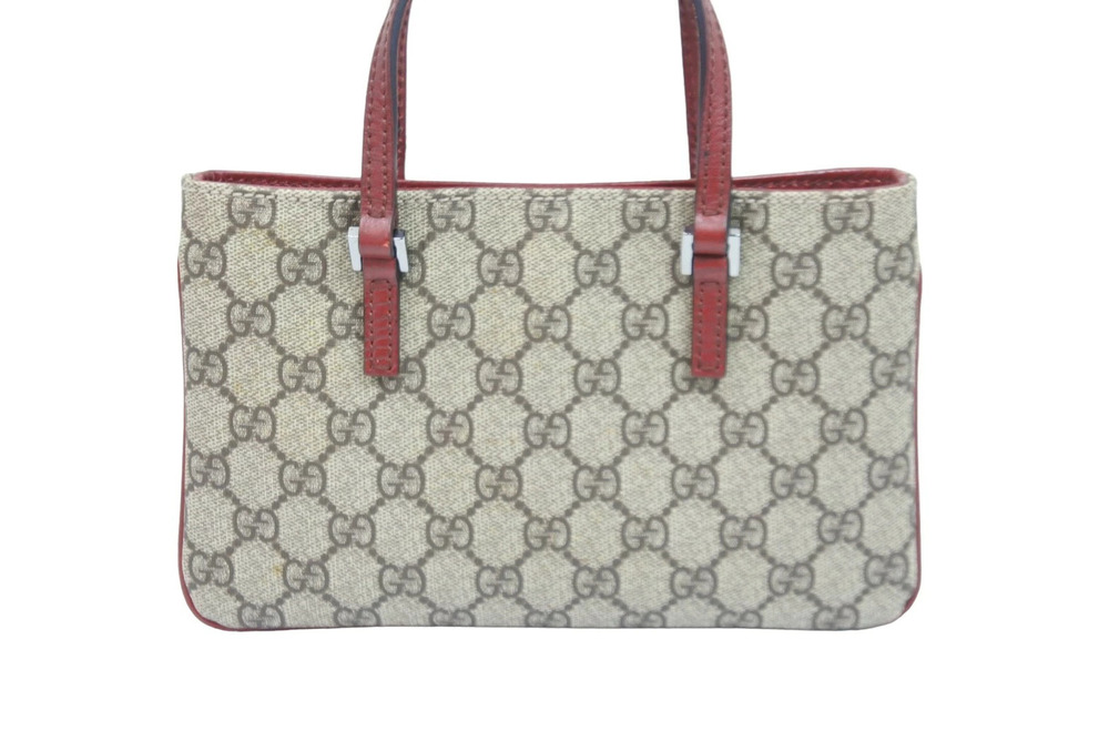 Gucci Handbag Bag GG Supreme Beige Red - Picture 3 of 7
